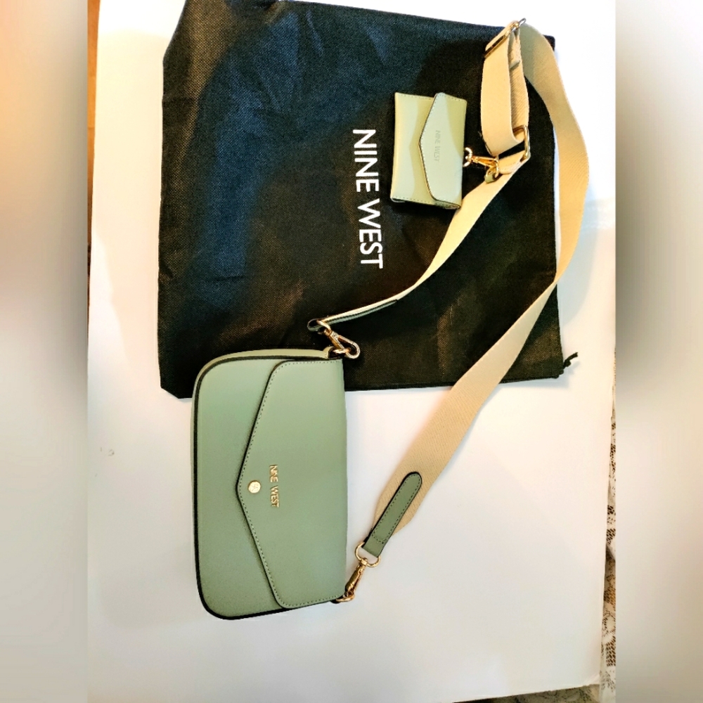 Nine West Green Crossbody Bag with Minimalist Design